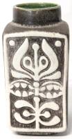 Vintage MCM West Germany Bay Keramik Bodo Mans Aztec Vase 96-14, 5.65" Tall, No Chips or Cracks