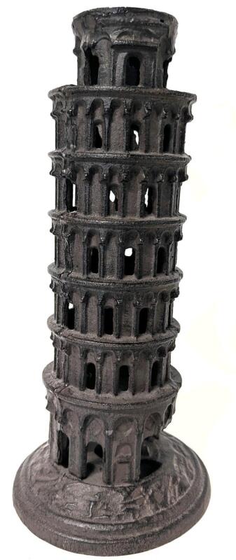 Vintage Cast Iron Leaning Tower of Pisa Italy, 11" Tall
