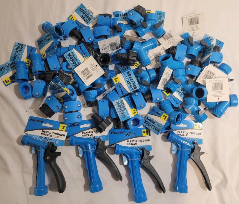 New Garden Hose Accessories . Trigger Nozzles , Hose Shut-offs , 2-Way Splitters , Hose Menders & Male / Female Hose Menders