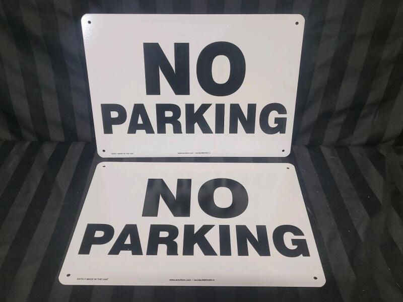 Two (2) New NO PARKING Signs . Measures 14"&times;10"