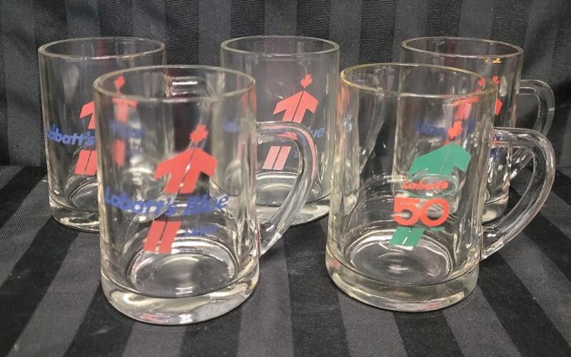 Vintage Labatt's Blue & Labatt's 50 Beer Mugs . Measures 4 &frac34;" tall