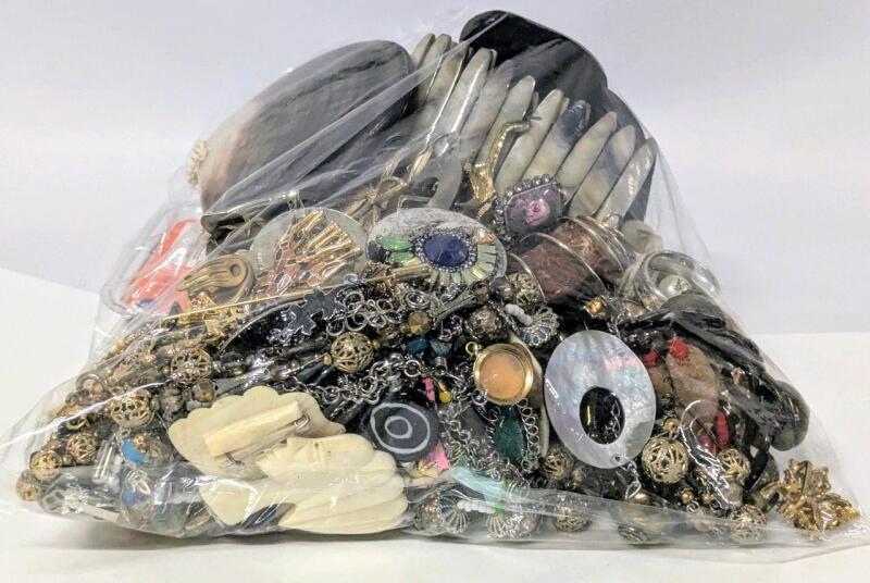 Over 2lbs Assorted Vintage to Modern Jewelry + Luggage Tag