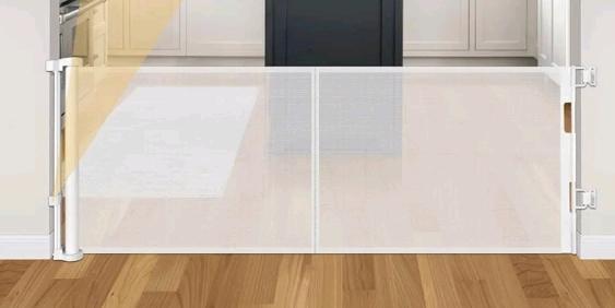 New - 28" Tall Retractable Safety Gate , White . Great for Babies & Pets (dogs)