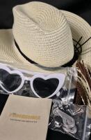New Women's Sun Hat sz O/S with Sunglasses