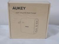 New - Aukey 4-Port PD Wall Charger . 2 USB & 2 USB-C