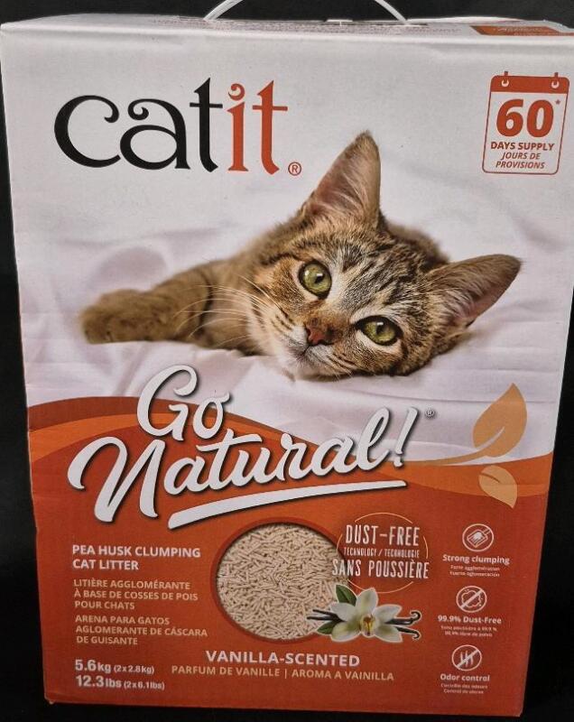 New Catit Pea Husk Clumping Cat Litter Vanilla Scented