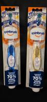 2 New Pro Clean Power Spinbrush Toothbrushes - Soft