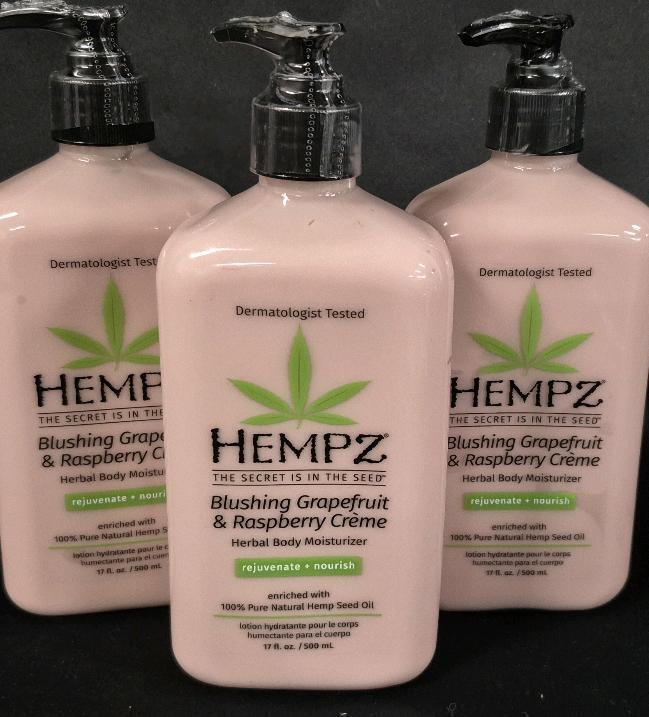 3 New Hempz Herbal Body Moisturizers - Blushing Grapefruit & Raspberry Creme