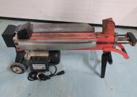 As Is - 4-Ton Electric Log Splitter . Max Diameter 10" , Max Length 20.5" , 2HP 120V 15A . Powers Up - Hydraulic Control Lever Won't Move . Not tested with Wood log