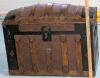 Antique Dome-Top Trunk, Embossed Wheat Design On Top, Missing Side Handles+ 1 Castor, In Surprisingly Good Condition, See Photos - 2
