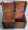 Antique Dome-Top Trunk, Embossed Wheat Design On Top, Missing Side Handles+ 1 Castor, In Surprisingly Good Condition, See Photos - 9