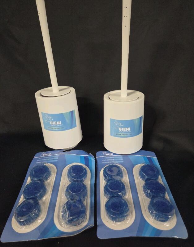 2 New Pack of Gieni Toilet Brush and Cleaner Tablets