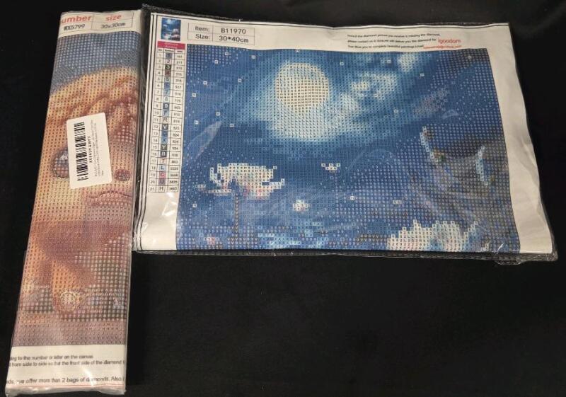 2 New Diamond By Lettter Painting 30x30cm & 30x40cm