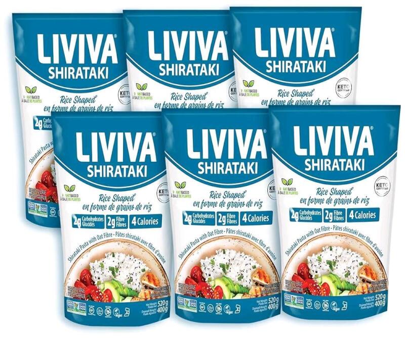 6 New Liviva Rice-Shaped SHIRATAKI Pasta With Oat Fibre, KETO Certified [EXP 05/2026]
