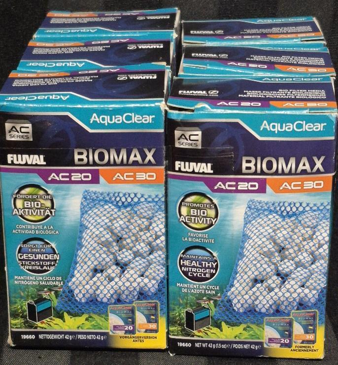 6 New Packs Aqua Clear Bio Filter Media Biomax 20 Gallon