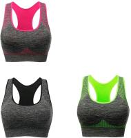 New Size SM Women's TOBWIZU 3-Pack Racerback Sports Bras Multipack Seamless Padded Activewear Bras Pack Workout Gym Sleep Everyday Bras
