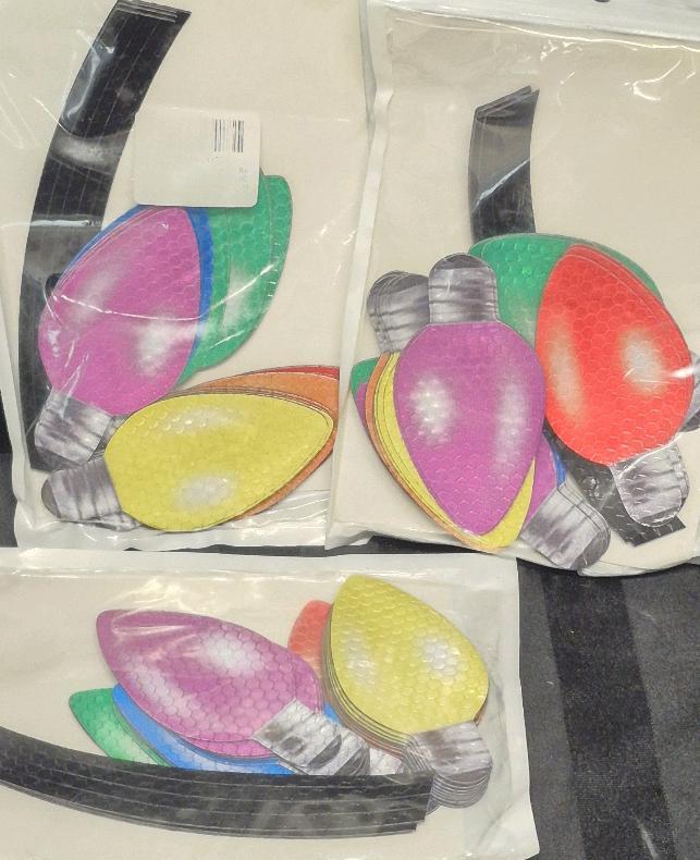 3 New Packs of Christmas Light Bulb Ornament Magnets - Each Pack 32 Pcs