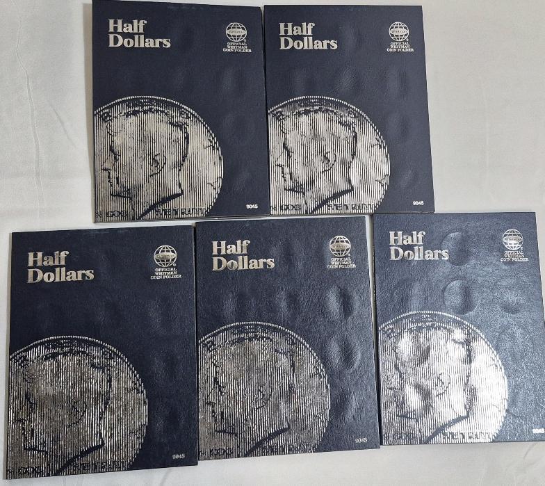 5 As New Whitman Half Dollars Coin Folder - Some Minor Wear From Transit