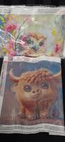 2 New Diamond Art Kits - Owl & Cow