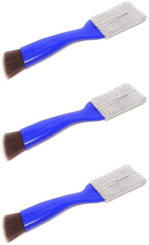3 New yueton Double Ended Portable Cleaning Brush Mini Hand Held Magic Brush Duster for House, Car, Office (Blue)
