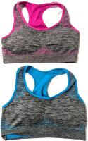 New Size LG Women's TOBWIZU 2-Pack Racerback Sports Bras for Women Multipack Seamless Padded Activewear Bras Pack Workout Gym Sleep Everyday Bras