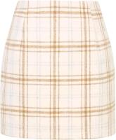 New Size XXL Women's Kissmoda Casual Mid-Thigh Winter Fuzzy Fleece Plaid Outer + Lined Inner Skirt With Side-Zipper