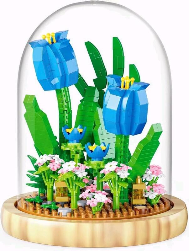 New Flower Bouquet Building Set, Mini Bricks Building Blocks Artificial Flowers, DIY Decoration Home, 558 Pieces Botanical Collection Building Toys