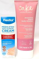 New FLEXITOL Medicated Anti-Fungal (Tolnagtate USP 1%) Cream EXP 2027 & As-New CAKE Desserted Island Body Mousse