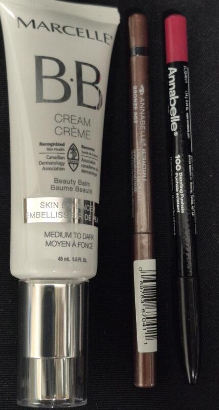 3 New Beauty Products- Marcelle Skin Enhancer Cream (Med to Dark), Annabelle Eyeliner (Bronze Age) & Lipliner (Dazzling Fushsia)