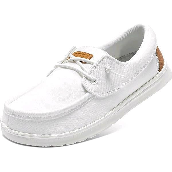 New Size 8 Women's STQ Canvas Lace up Loafers Orthopedic Comfotable Ultralight Boat Casual Shoes with Arch Support