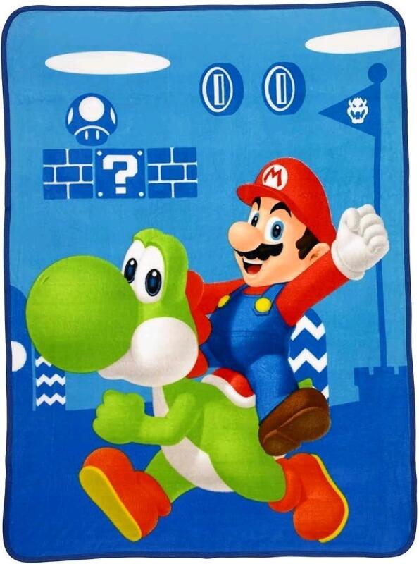 New SUPER MARIO Plush Throw Blanket