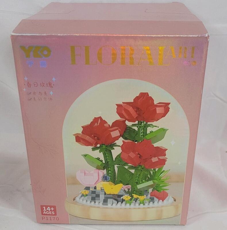 New YKO Floral Art Bouquet Lego Style Home Decor Build-Set , Model # P1170