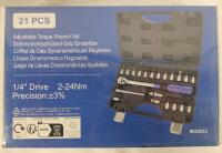 New - Gunpla 21pc. Adjustable Torque Wrench Set - 1/4" Drive , Sealed