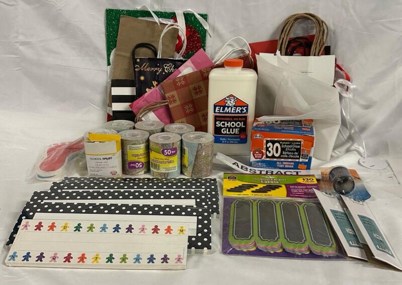 Large Lot of School/Classroom Supplies and Bags
