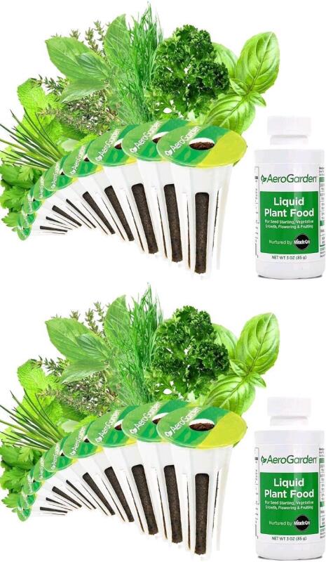 2 New AeroGarden Gourmet Herb Seed Pod Kits - Herb Seeds for AeroGarden Indoor Garden, 9-Pods Per Box