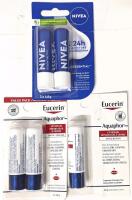 5 New Lip Balms : 3&times; EUCERIN Aquaphor Lip Repair & 2&times; NIVEA 24hr Moisture