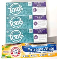 [EXP 01/2026 - 09/2026] 4 New Mint-Flavored Toothpastes: 3&times; TOM'S Whole Vare Anti Cavity & Arm & Hammer Extreme White