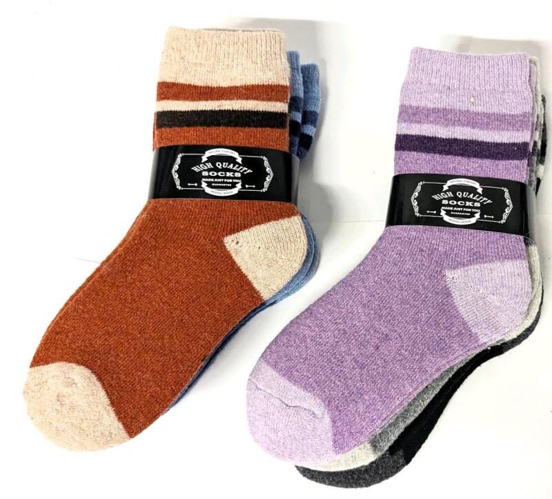 6 New Pairs Size 8-12yrs High Quality Wool / Cotton Blend Socks