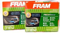 2 New FRAM CF10743 Chrysler/Nissan Cabin Air Filters