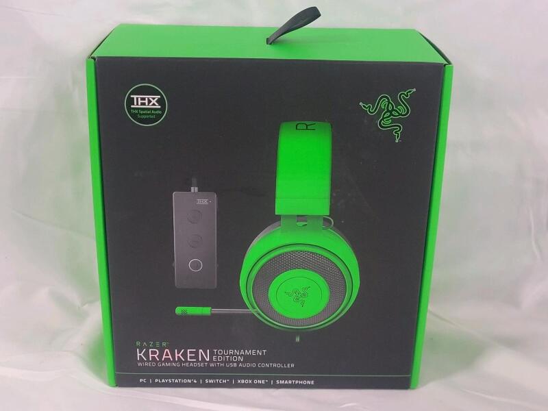 New Razer Kraken Tournament Edition Wired Gaming Headset w/USB Audio Controller . PC , PS 4 , Switch , Xbox One , Smartphone