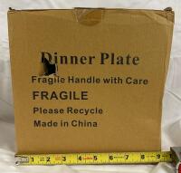 12 New Evanda Plastic Plates, 3 Sizes
