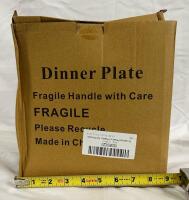 12 New Evanda Plastic Plates, 3 Sizes