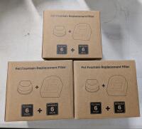 3 New Pet Fountian Replacement Filter Packs. 18 Total.