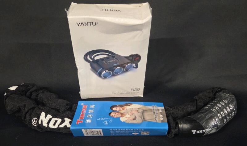 New YANTU B39 Car Cigarette Socket & Tonyon Bike Lock