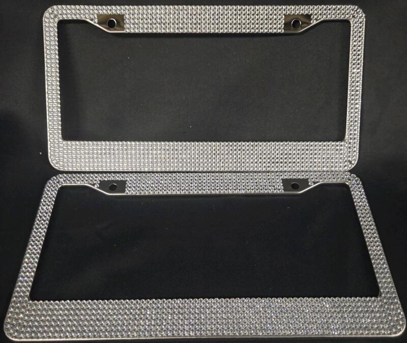 2 New Blinged out License Plate Covers