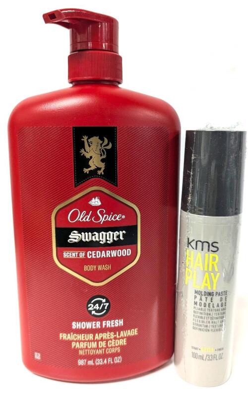 New Old SpicevSwagger Cedarwood Body Wash & KMS Hair Play Molding Paste