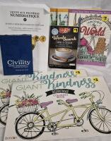 6 NEW Colouring Books & 2 Not New Books