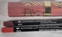 3 New Annabelle Makeup Products 2 Lipliners (Nude & Corail) & Cream Blush Stick (Golden Pink)