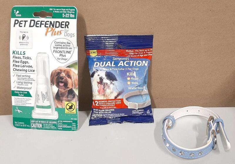 New Pet Defender Plus For Dogs, Flea Collar & Regular Collar