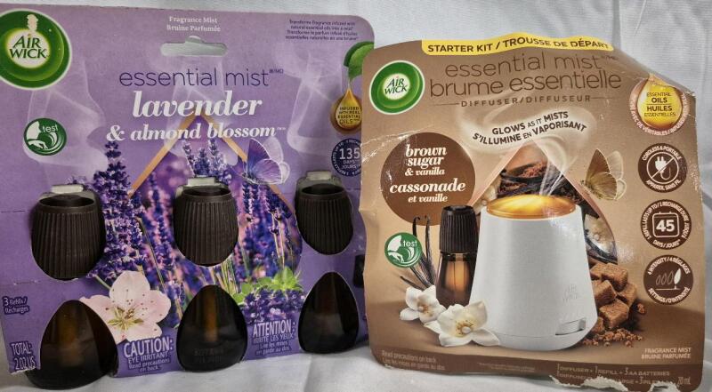 New Air Wick Essential Mists Lavender and Brown Sugar & Vanilla